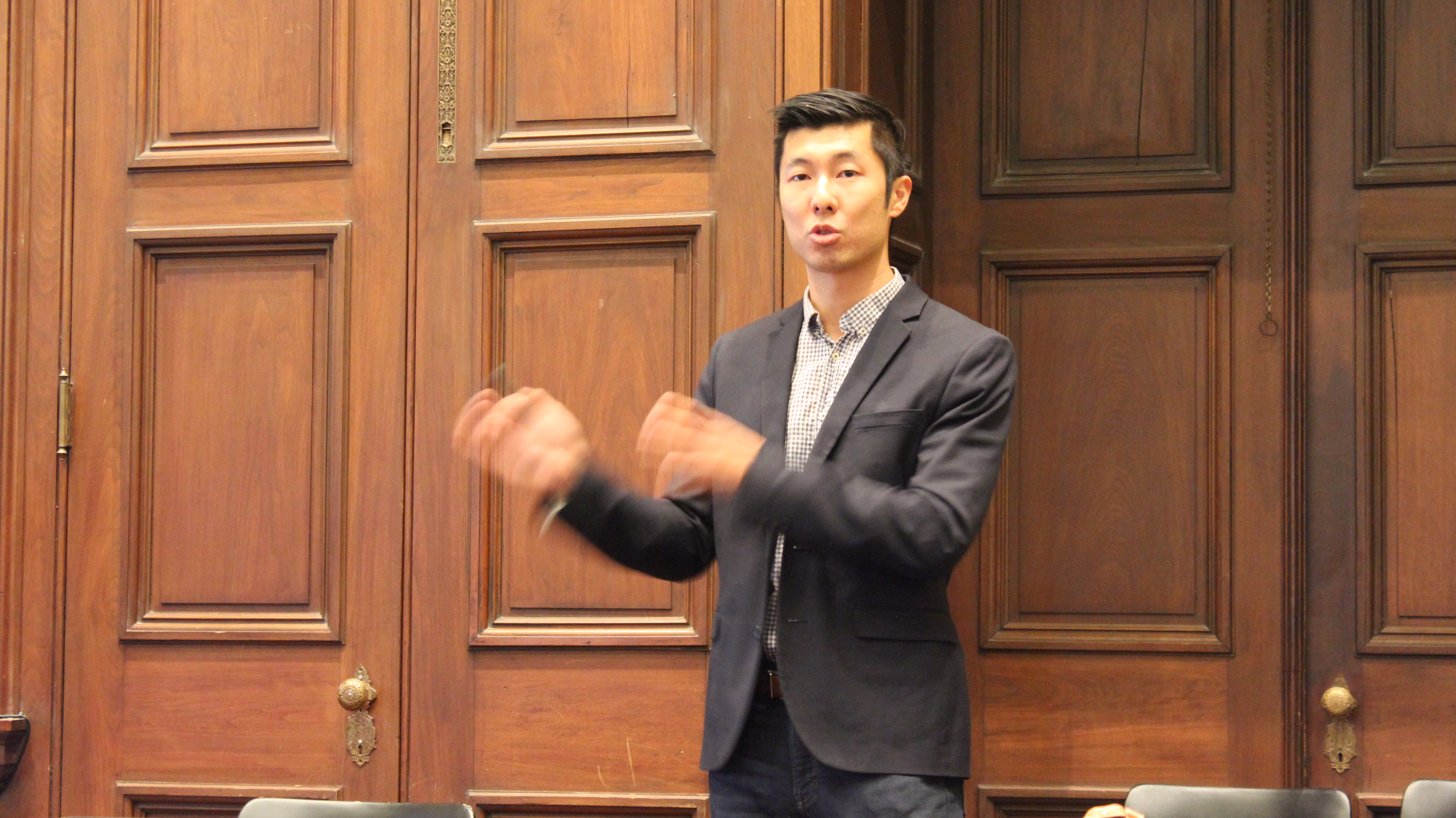 Dan Wu facilitating discussion